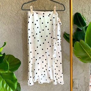 Topshop Polka Dot Wrap Midi Skirt, 4
